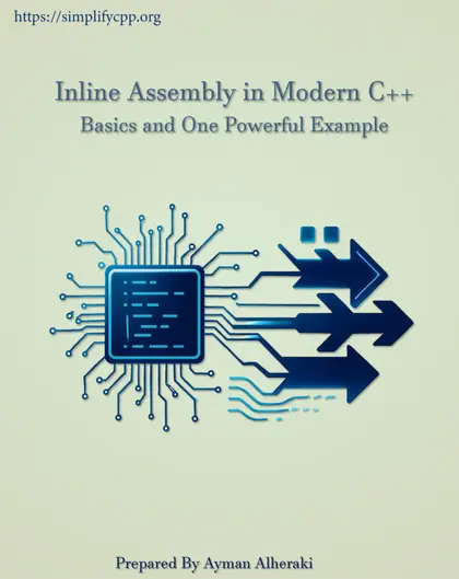 Cover of mini booklet Inline Assembly in Modern C++ Basics and One Powerful Example