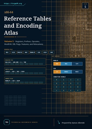 Cover of x86-64 Reference Tables and Encoding Atlas