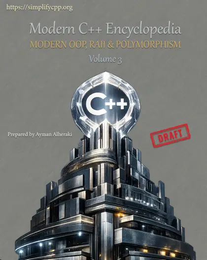 Cover of Modern C++ Encyclopedia Series Volume 3 MODERN OOP RAII POLYMORPHISM